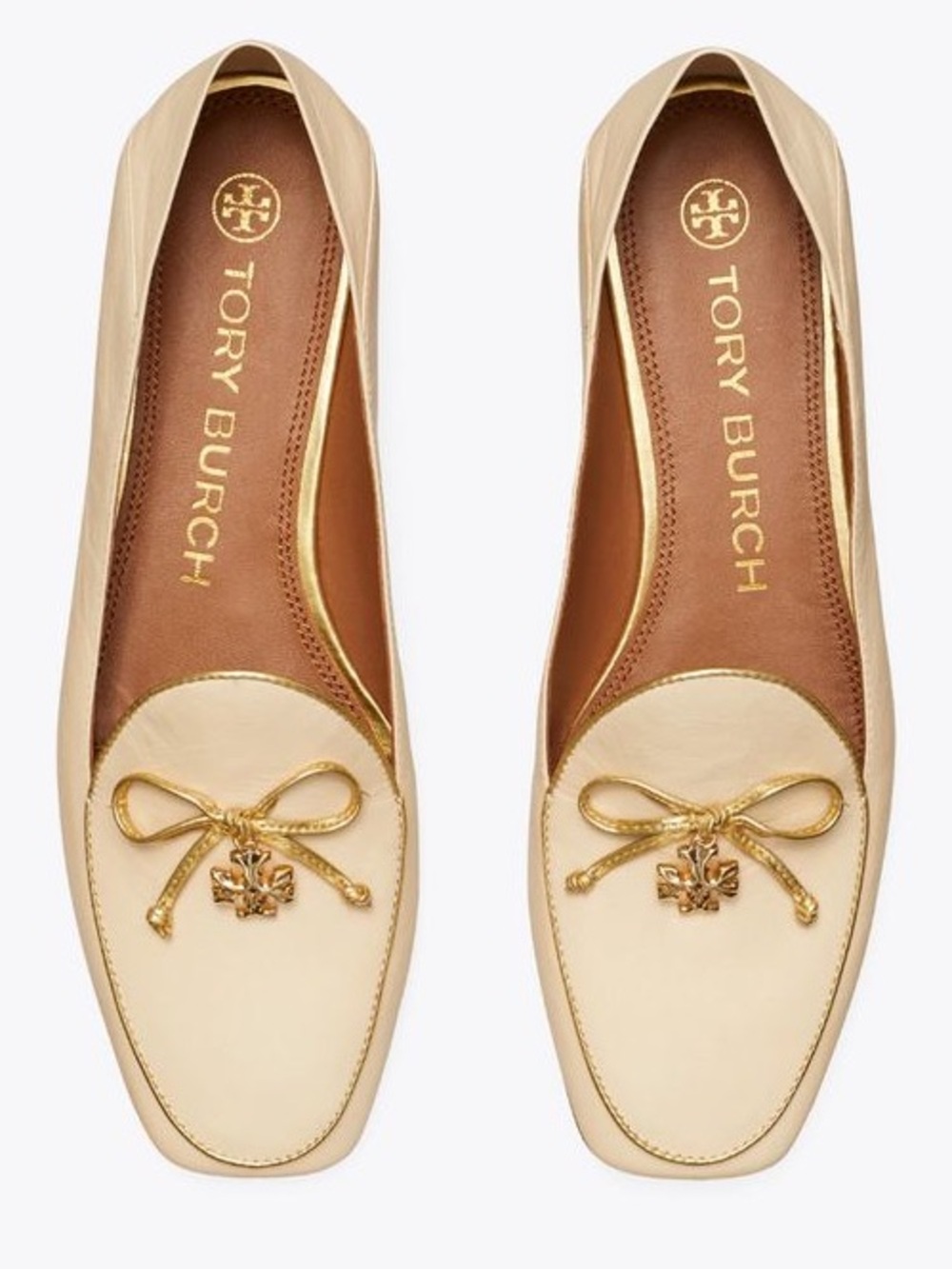 Tory Burch Cream Leather Loafers